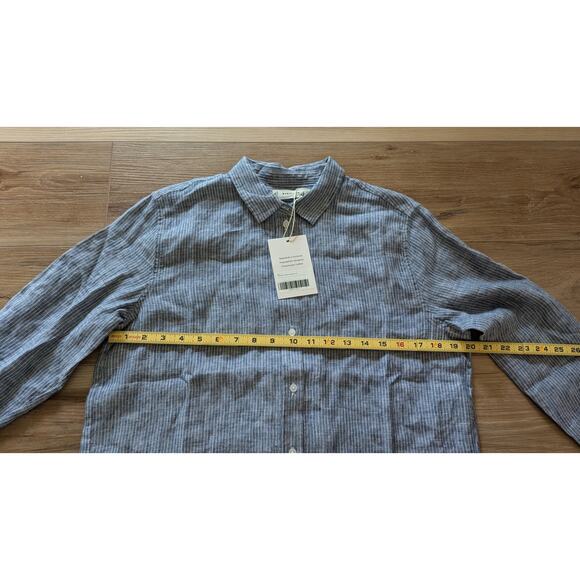 NWT Everlane The Linen Relaxed Shirt in White/Blue size 6 - Picture 7 of 8